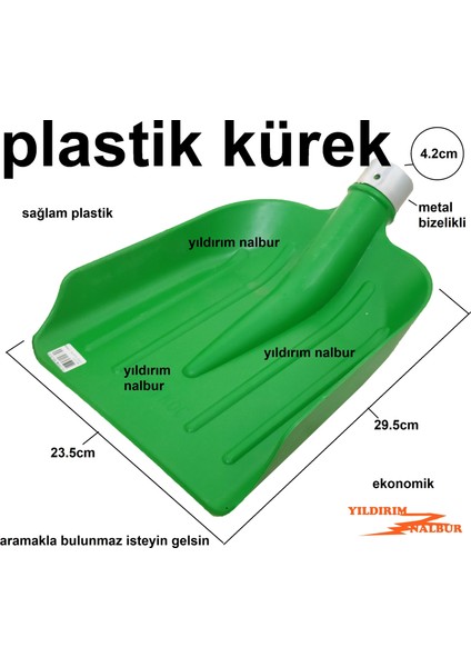 Plastik Bahçe Kar Küreği Sağlam Yanaklı Kürek Zahire Küreği Kaliteli