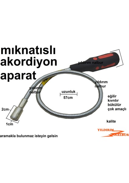 Mıknatıslı Tornavida Tamirci Aparatı Manyetik Mıknatıs Akordiyon Aparat