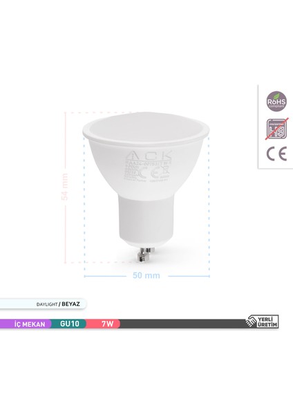 7W Difizörlü LED Ampul 6500K Beyaz GU10 fırsatları