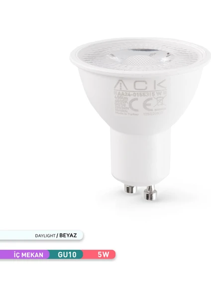 5W Reflektörlü LED Ampul 6500K Beyaz GU10