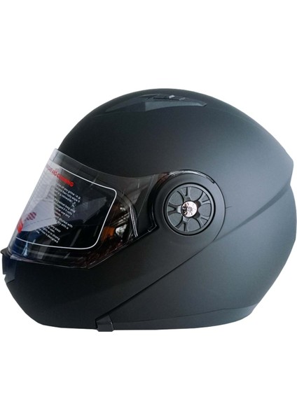 Jk-20 115 Modeli Güneş Vizörlü Çeneden Açılır Kask - Mat Siyah - S