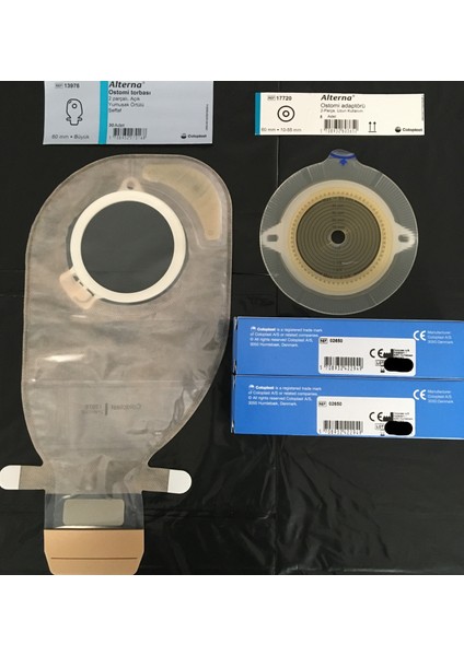 Ostomi Torbası Şeffaf-60 Mm-30 Adet/Ostomi Adaptörü Şeffaf -10 Adet/Pasta 60gr-2 Adet