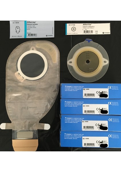 Ostomi Torbası Şeffaf-60 Mm-30 Adet/Ostomi Adaptörü Şeffaf -10 Adet/Pasta 60gr-4 Adet