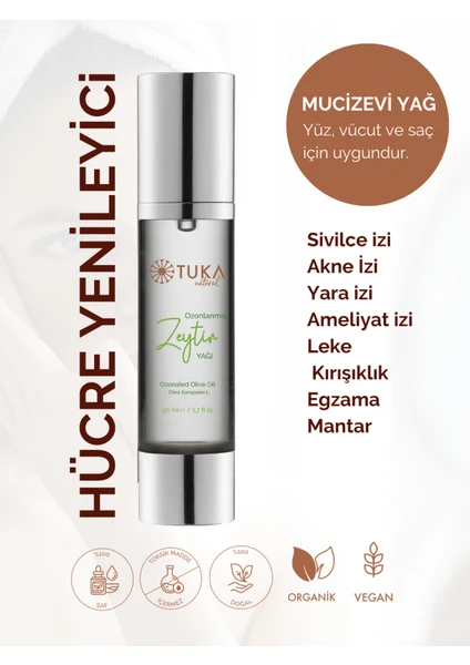 Tuka Natural Saf Ozon Yağı (Ozonlanmış zeytinyağı) 50 Ml