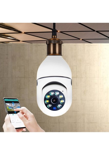 Lisa Butik CMR19 Wifi 360 Panoramik Ampul Kamera Gece Görüş Ses Akıllı Hareket Algılayıcı Güvenlik Kamerası