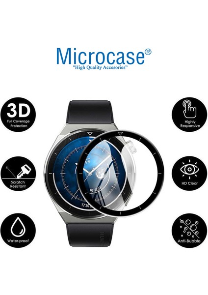 Huawei Watch Gt3 Pro 46 mm Tam Kaplayan Kavisli Ekran Koruyucu 3D Pet Film Zr - Siyah fiyatları