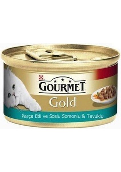 Gourmet Parça Etli Soslu Somon Tavuk 85 gr x 24