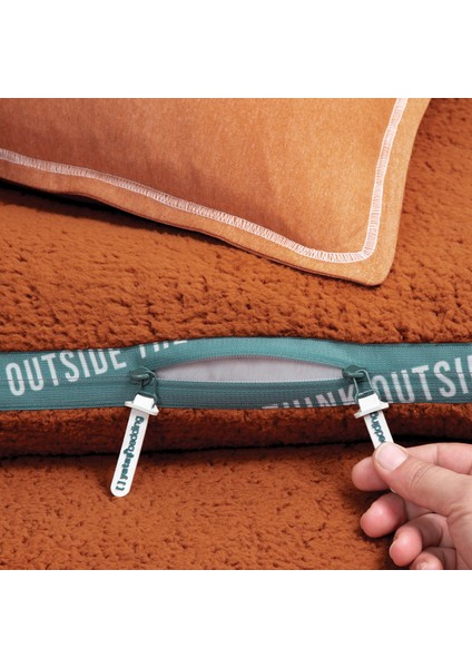 Bedding Coverme Box Tek Kişilik Battaniye Nevresim Takımı - Kiremit modelleri