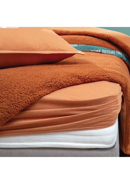 Bedding Coverme Box Tek Kişilik Battaniye Nevresim Takımı - Kiremit fırsatları
