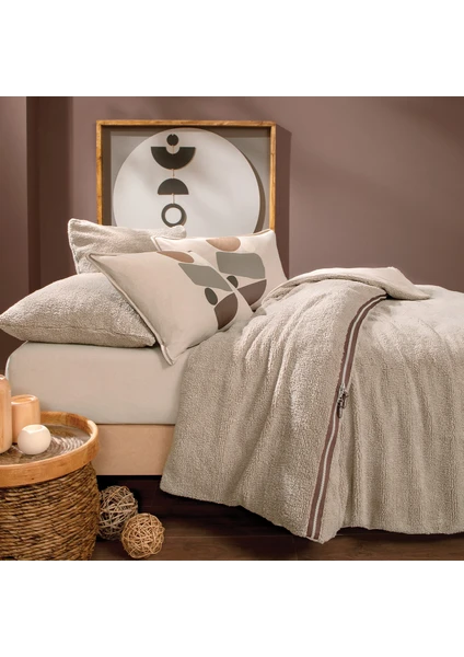 Bedding Coverme Stone Tek Kişilik Battaniye Nevresim Takımı - Bej