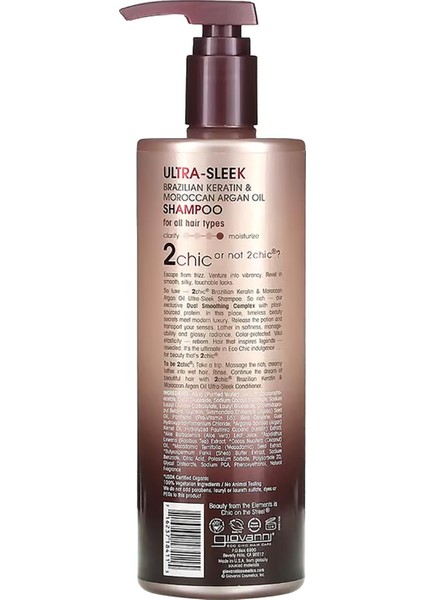 2chic Ultra Sleek Brezilya Keratin Ve Argan Yağlı Şampuan 710ml