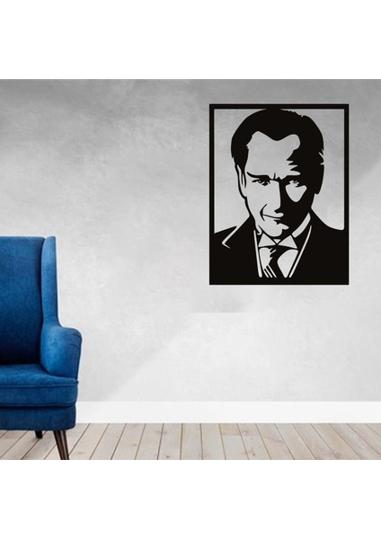 Lazer Kesim Mdf Tablo Atatürk Figürlü Dekoratif Otantik Tablo 35CM 46CM