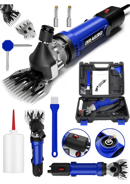 Alman 4200 W Devir Ayarli Bakir Sargili Çelik Şanzuman Koyun Keçi Kirkma Makinesi -Mavi 4200w-Mavi-Koyun-Kırpma-Makinesi fiyatları