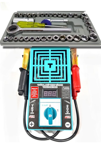 200 Amper Akü Test Cihazı 6/12/24 V 40 Parça Mini Lokma Seti