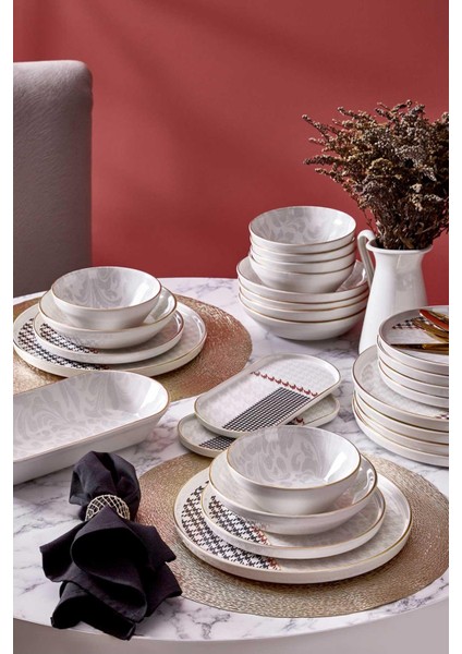 N3255 Berry 27 Parça 6 Kişilik Yemek Takımı-Kazayağı