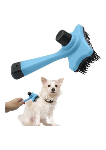 Evcil Hayvan Kedi Köpek Tuşlu Otomatik Tüy Toplayıcı Tarak Kaşıma Tarağı Fırça
