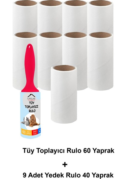 Life Line Tüy Toplayıcı Rulo + 9 Adet Yedek Rulo
