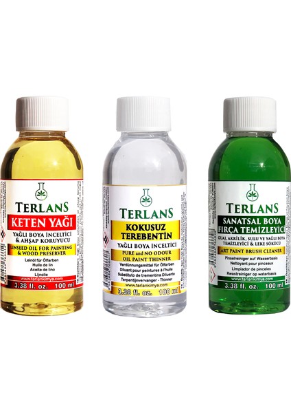 Yağlı Boya Seti Yardımcı Malzemeler 3 x 100 ml