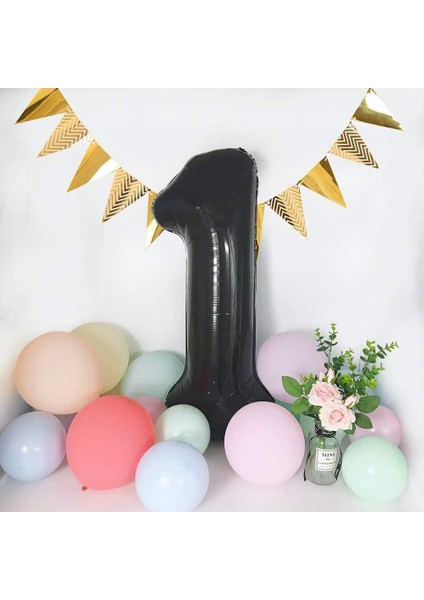 1 Siyah Rakam Folyo Balon 34" Inc 82 cm fiyatları