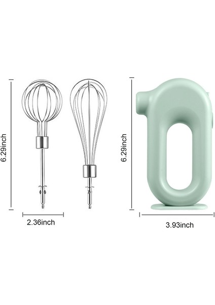 Xfamily Elektrikli 4 Hız Modlu Kablosuz Mikser Çırpıcı - Yeşil (Yurt Dışından)