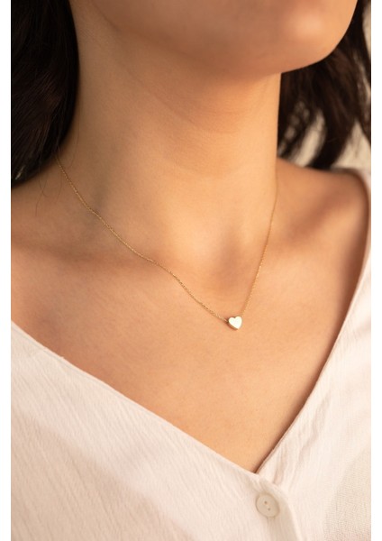 Altın Kaplama Taşsız Kalp Kolye modelleri