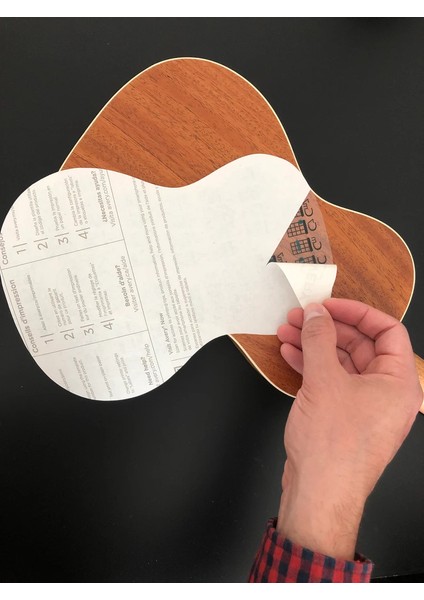 Siyah ve Beyaz Gitar Akor Cetveli Tablosu Stickerı Etiketi (2-4) (3-4) (4-4) Boy Gitarlara Uyumlu
