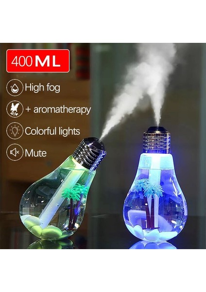 Ampul Hava Nemlendirici LED Gece Lambası Uçucu Yağ Difüzörü Soğuk Mist Ampul Mini Aroma Difüzör Aroma Difüzör Püskürtücü(Yurt Dışından)