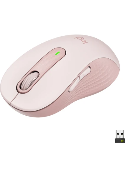 Signature M650 Büyük Boy Sağ El İçin Sessiz Kablosuz Mouse - Pembe