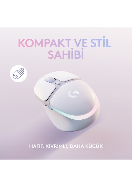 G Aurora G705 LIGHTSPEED 8.200 DPI Kablosuz Oyuncu Mouse - Beyaz