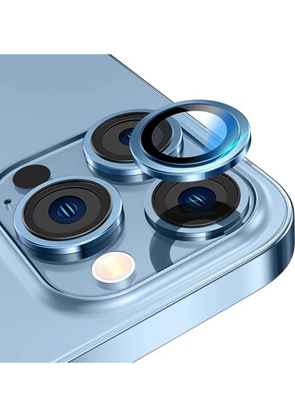 Apple iPhone 14 Pro Max ve Apple iPhone 14 Pro Uyumlu Kamera Lens Koruyucu Yuvarlak Halka 3'lü Set