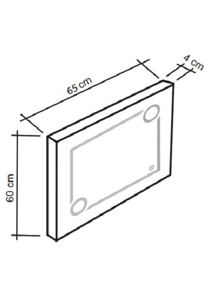 Desenli Dokunmatik Led'li Renkli Ayna 65X60 Ym