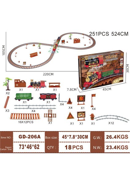 Işıklı ve Sesli Oyuncak Tren Seti (Yurt Dışından)