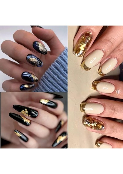 Aba Nails Tırnak Süsleme Kırık Folyo Parçaları 12'li Set Potal Nail Art