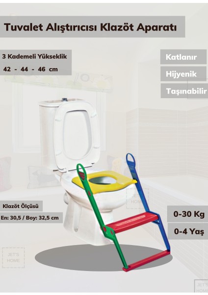 Tuvalet Alıştırıcı Klozet Adaptörü Basamaklı Çocuk Tuvalet Yardımcısı