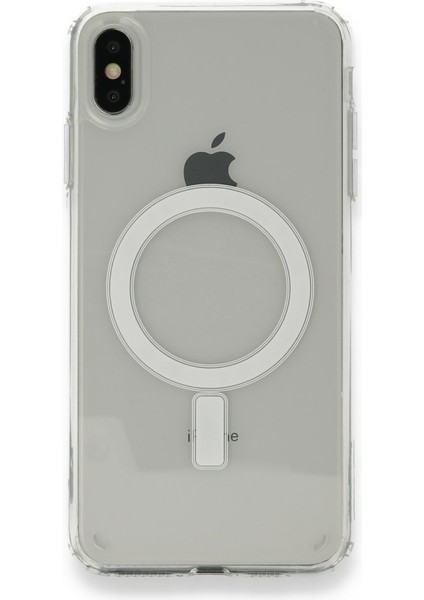 Iphone Xs Max Kılıf Kablosuz Şajlı Şeffaf Silikon Magsafe Şeffaf