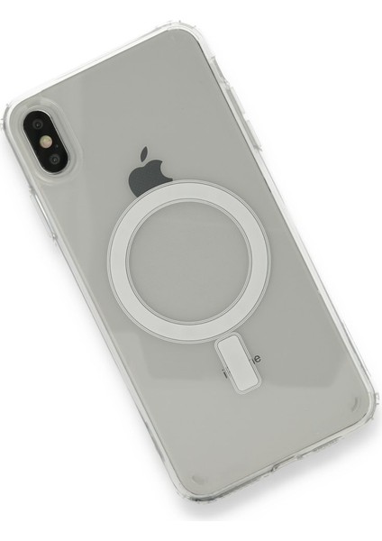 Iphone Xs Max Kılıf Kablosuz Şajlı Şeffaf Silikon Magsafe Şeffaf