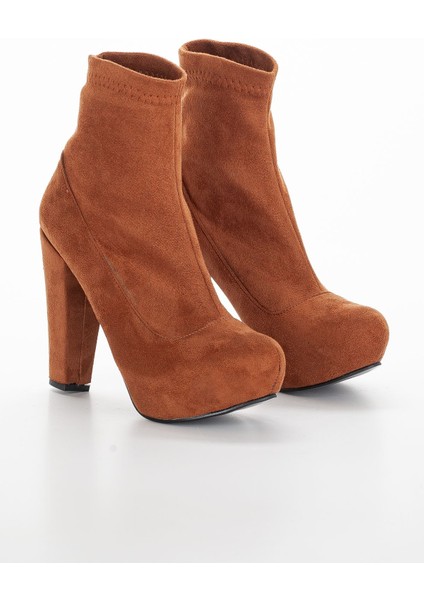 Alvo Streç Platform Kadın Bot Taba Süet modelleri