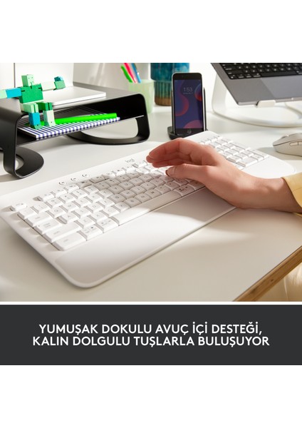 Signature K650 Tam Boyutlu Kablosuz Türkçe Q Klavye - Beyaz