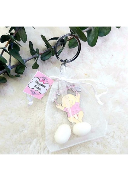 30 Adet Kese Içinde Baby Shower Anahtarlık Bebek Doğum Liği