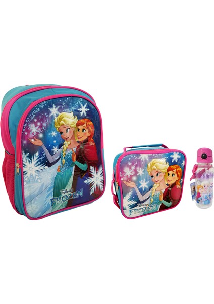 Frozen Okul Çantası Beslenme Çantası Matara 3'lü Set