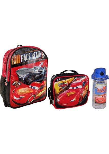 Cars Okul Çantası Kalemlik Matara 3'lü Set