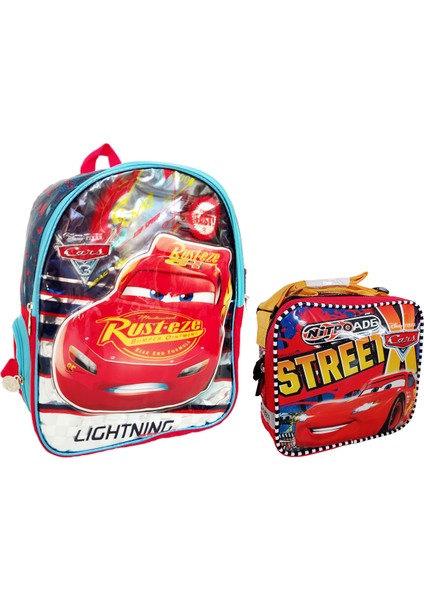 Cars Okul Çantası Beslenme Çantası 2'li Set