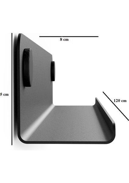 Metal Duvar Rafı, Saksı Rafı, Çerçeve Rafı 120 cm Plastik Vida Kapaklı