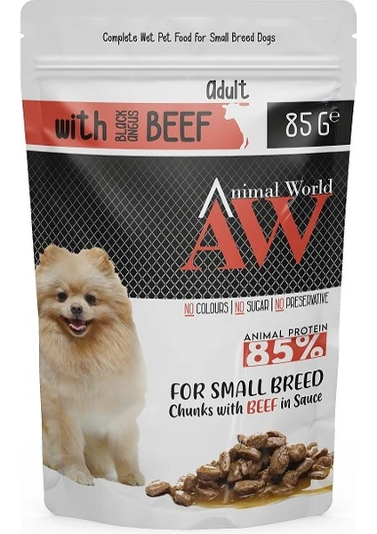 Animal World Biftekli Küçük Irk Köpek Pouch Mama 85 gr