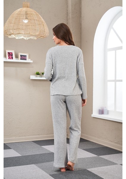 Kadın Uzun Kollu Pijama Takımı 23555 fırsatları