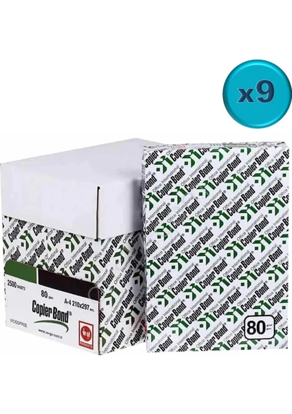 Copier Bond (Ve-Ge) A4 80GR/M2 Fotokopi Kağıdı 22500 Adet (45PK*500)