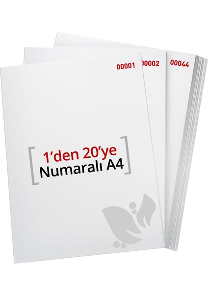 1-20 Numaralı A4 80 gr. Kağıt