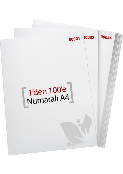 A4 Numaralı Kağıt 1-100 / 80 Gr