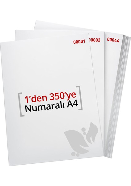 A4 Numaralı Kağıt 1-350 / 80 Gr