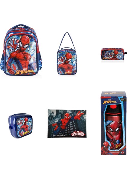 Spıderman Ilkokul Çantası Trıo Crıme Fıghter 6 Lı Set (Çelik Suluklu Set)